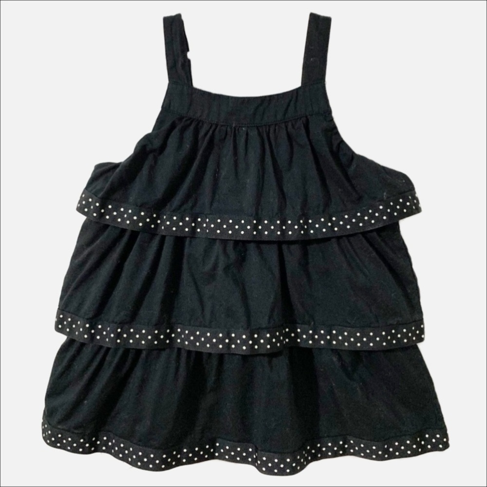 Gymboree Polka Dot Grosgrain Ribbon Trimmed Ruffle Top Bee Chic Collection Strap
